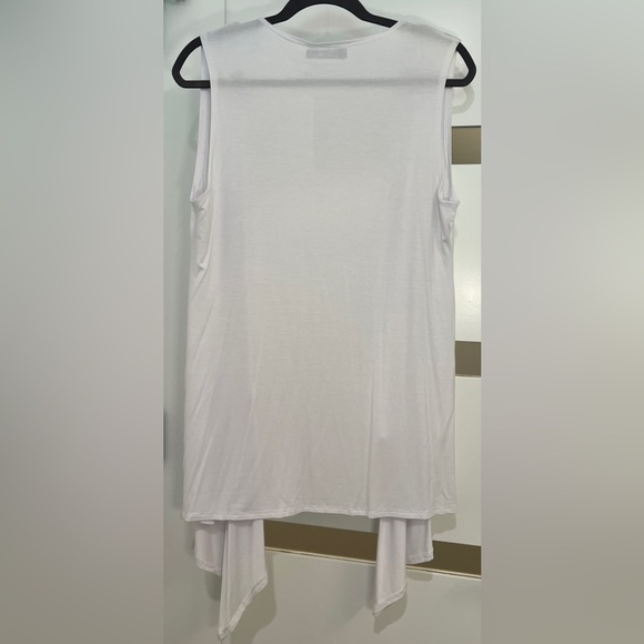 NEW Beachy Bright White Pristine Rayon-Spandex Open Waterfall Vest Coverup XL - Picture 8 of 8